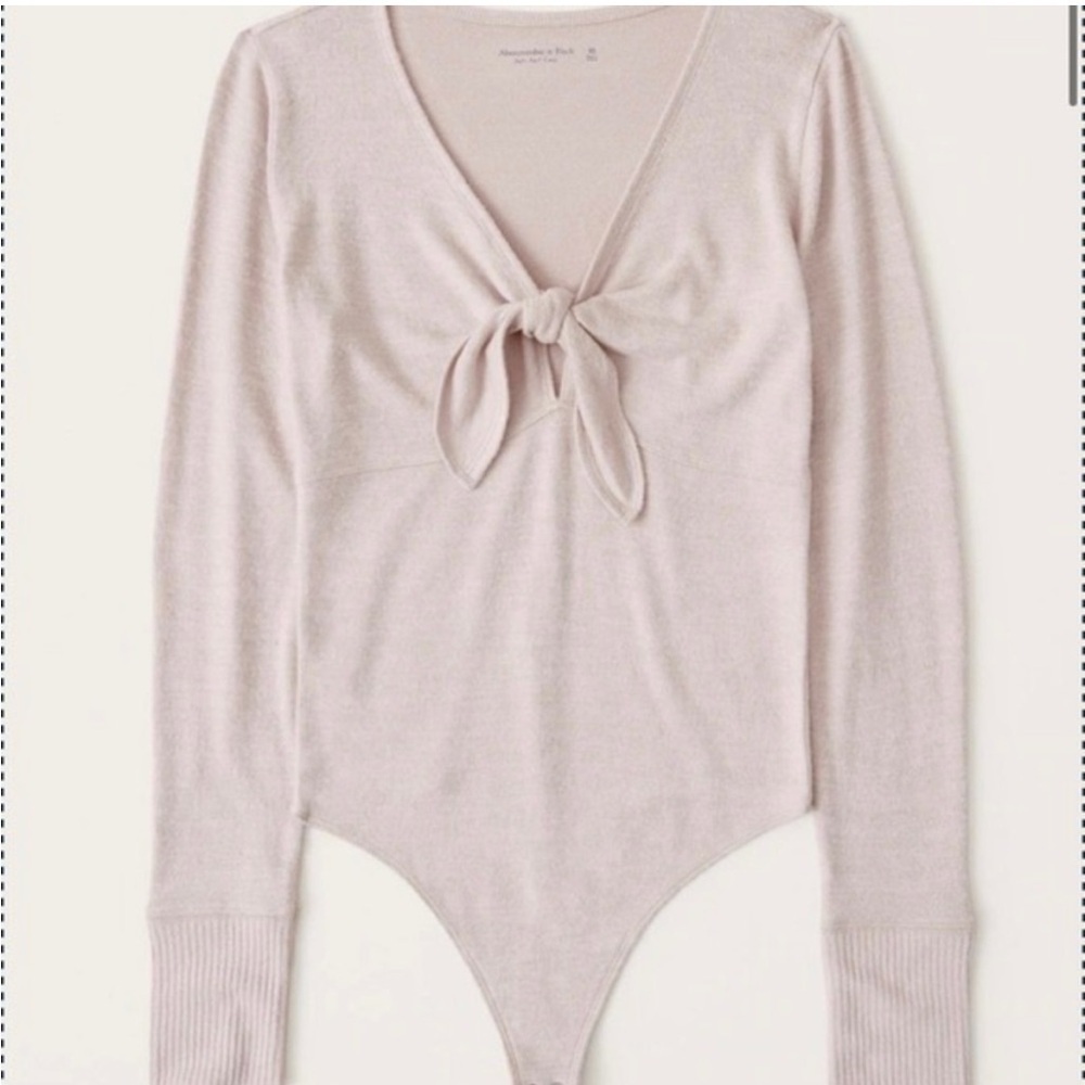 Abercrombie &‎ Fitch Dusty Pink Tie Front Soft A&F Cozy Body Suit